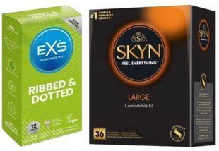 Набір з SKYN Large, 36 шт + EXS Ribbed & Dotted (12 штук) SOS7916 фото