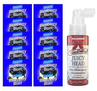 Pasante Blueberry Blast 10 шт + DocJohnson Strawberries and Champagne (59мл) SOS13942 фото