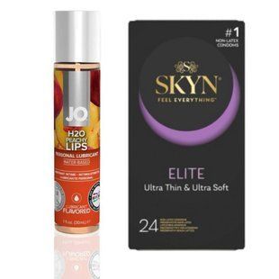 SKYN Elite, 24 шт + Лубрикант System JO H2O &mdash; Peachy Lips(30 мл) SOS4785 фото