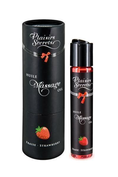 Масажна олія Plaisirs Secrets Strawberry з афродизіаками, їстівна (59 мл) SO1842 фото