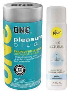 Набір ONE Pleasure Plus 12 шт + Лубрикант Pjur Pjur MED Natural Glide 100 мл SOS13049 фото