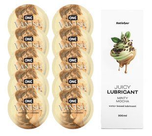Комплект ONE 𝐕𝐀𝐍𝐈𝐒𝐇 10 шт. + Лубрикант Satisfyer Juicy Lubricant Minty Mocha (300 мл) SOS12164 фото