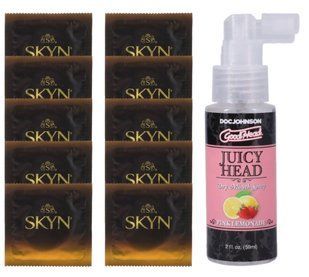 Комплект SKYN Passion Daiquiri 10 шт + Doc Johnson GoodHead &ndash; Juicy Head Dry Mouth Spray Pink Lemonade (59 мл) SOS13649 фото