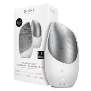 Електронна звукова термо щітка для обличчя GESKE Sonic Thermo Facial Brush 6в1 white HB0084 фото