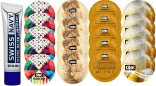 Набор из Swiss Navy Water-Based 10 мл + ONERibs + ONE Vanish + ONE Legend XL + ONEBanana SOS8513 фото