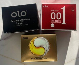 Комплект OLO Лед и Пламя 001 (10 шт) + OLO Feeling Ultrathin - Ультратонкие 001 10 шт + OLO Возбуждающие с разогревающим эффектом 10 шт SOS2201 фото