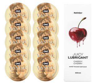 Комплект ONE 𝐕𝐀𝐍𝐈𝐒𝐇 10 шт. + Лубрикант Satisfyer Juicy Lubricant Cheeky Cherry (300 мл) SOS12163 фото