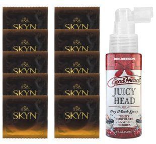 Комплект SKYN Passion Daiquiri 10 шт + Doc Johnson GoodHead &ndash; Juicy Head &ndash; White Chocolate & Berries (59 мл) SOS13648 фото