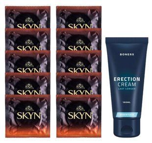 Комплект Skyn Warming 10 шт + Boners Erection Cream (100 мл) SOS14440 фото