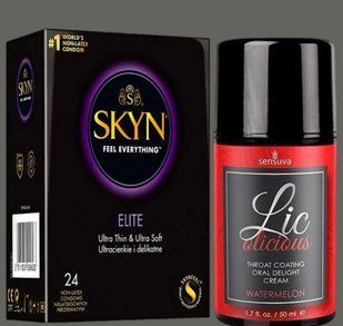 Набір SKYN Elite, 24 шт + Гель Sensuva - Lic-o-licious Watermelon (50 мл) SOS5281 фото