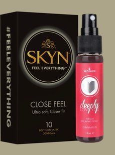 Набор SKYN Close Feel пачка 10 штук + Sensuva - Deeply Love You Cinnamon (29 мл) SOS5016 фото