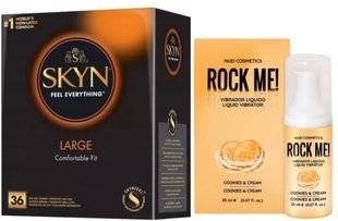 Набір з SKYN Large (36 шт) + стимулятор ROCK ME! Cookie & Cream (20 мл) від Nuei SOS9943 фото