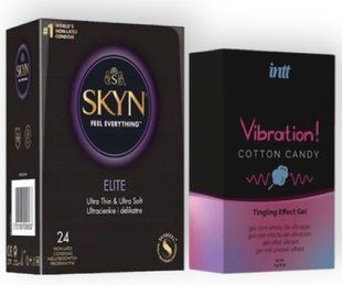 SKYN Elite, 24 шт + Intt Vibration Cotton Candy (15 мл) SOS7017 фото
