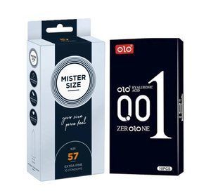 OLO Black 001 (10 шт) та Mister Size - Pure Feel - 57 (10 шт) SOS989 фото