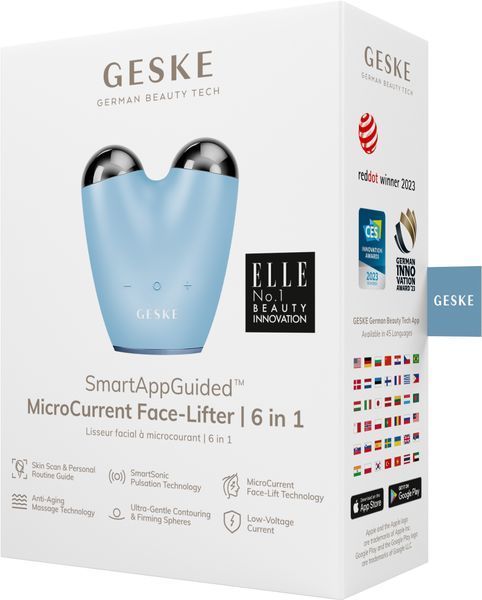 Мікрострумовий підтягувач обличчя GESKE MicroCurrent Face-Lifter 6в1 aquamarine HB0138 фото