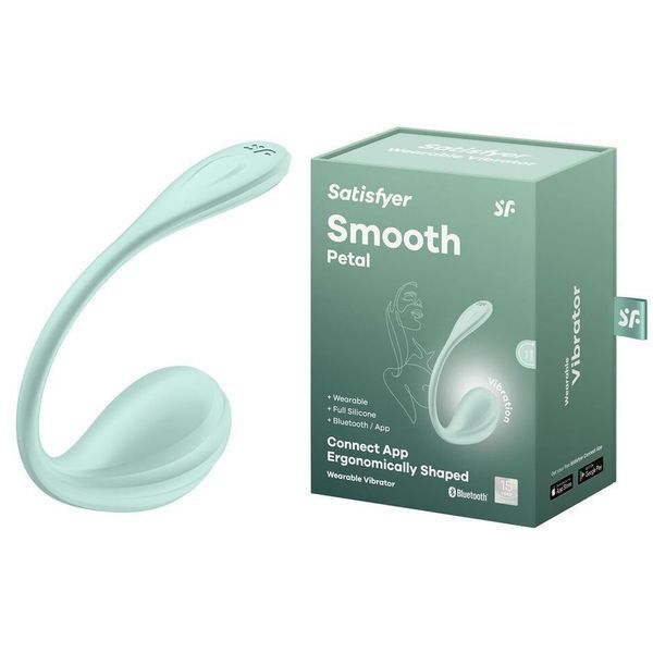 Смарт-виброяйцо Satisfyer Smooth Petal Connect App Mint SX0666 фото