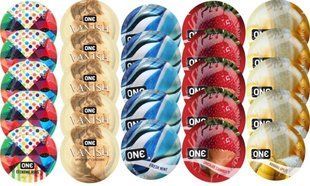 Набір з 25 шт One Extreme ribs + ONE 𝐕𝐀𝐍𝐈𝐒𝐇 + ONE Fresh Mint + ONE Chocolate Strawberry + ONE Banana Split SOS8261 фото
