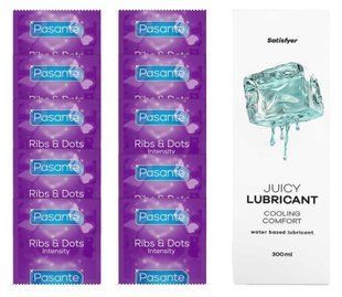 Комплект Pasante Intensity 10шт. + Лубрикант Satisfyer Juicy Lubricant Cooling Comfort 300 мл SOS11612 фото