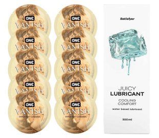 Комплект ONE 𝐕𝐀𝐍𝐈𝐒𝐇 10 шт. + Лубрикант Satisfyer Juicy Lubricant Cooling Comfort (300 мл) SOS12162 фото