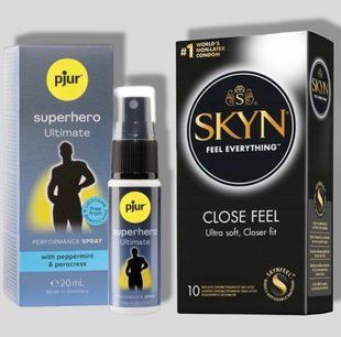 SKYN Close Feel 10 шт + Пролонгатор pjur Superhero Ultimate Spray 20 мл SOS4930 фото