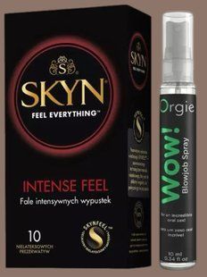Комплект SKYN Intense Feel 10 шт + Спрей WOW! ментол: 10 мл. ORGIE SOS5643 фото