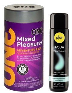 Комплект ONE Mixed Pleasures 12 шт + Pjur Aqua Panthenol 100 мл SOS12945 фото