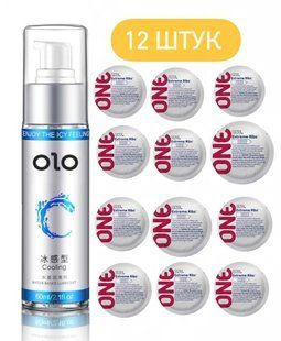 Набір з 12 шт ONE Extreme Ribs + Подарунок Лубрикант охолоджуючий OLO 60 мл SOS1302 фото