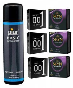 Набор 18 шт SKYN Elite - OLO Feeling Ultrathin + Лубрикант pjur Basic waterbased 100 мл SOS4148 фото