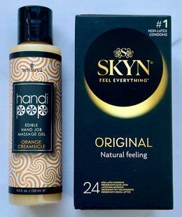 Комплект SKYN Original 24 шт. - Лубрикант вкусовой Sensuva Handipop Orange Creamsicle (125 мл) SOS3348 фото