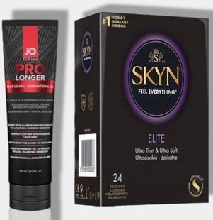 SKYN Elite 24 шт + Пролонгатор System JO Prolonger Gel (60 мл) SOS5743 фото