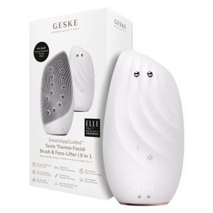 Очищувальна щітка для обличчя GESKE Sonic Thermo Facial Brush&Face-Lifter 8в1 starlight HB0088 фото