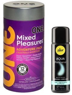 Комплект ONE Mixed Pleasures 12 шт + Pjur Aqua Panthenol 30 мл SOS12944 фото