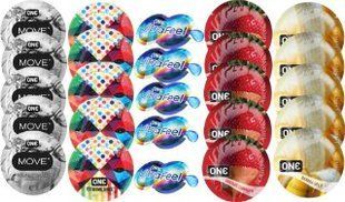 Набор из 25 шт One Move + ONERibs + ONE UltraFeel + ONEChocolateStrawberry + ONEBanana SOS8409 фото