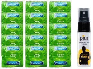 Комплект: Pasante Delay 15 шт + Пролонгатор pjur Superhero Spray (20 мл) SOS11065 фото