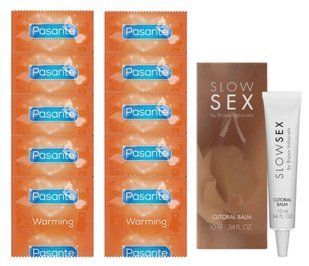 Комплект Pasante Warming 10 шт + Bijoux Indiscrets Slow Sex Clitoral Balm 10 МЛ SOS14294 фото
