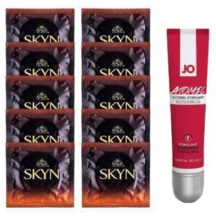 Комплект Skyn Warming 10 шт + JO Atomic Warming Gel 10 мл SOS14194 фото