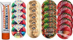 Набор из Swiss Navy Water-Based 10 мл + ONERibs + ONE Vanish + ONETattoo + ONE Chocolate Strawberry SOS8558 фото