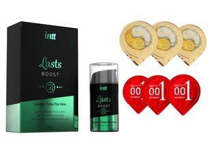 Комплект 10 шт OLO + Пролонгатор для мужчин Intt Lasts (15 мл) SOS4196 фото