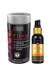 ONE Flex 10 шт+ Змазка на водній основі Sensuva Natural Water-Based Orange Creamsicle (57 мл) SOS6396 фото
