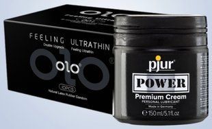 Набор OLO - ультратонкий -001 ( 10 штук) + Лубрикант pjur POWER Premium Cream 150 мл SOS4578 фото