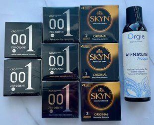 Набор 24 шт OLO Feeling Ultrathin 001 + Skyn ​​Original + Лубрикант ALL-NATURAL Acqua 150 мл Orgie SOS3795 фото