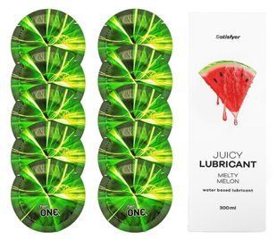 Комплект One Glowing 10 шт. + Лубрикант Satisfyer Juicy Lubricant Melty Melon (300 мл) SOS12207 фото