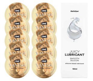 Комплект ONE 𝐕𝐀𝐍𝐈𝐒𝐇 10 шт. + Лубрикант Satisfyer Juicy Lubricant Smooth Silicon (150 мл) SOS12157 фото