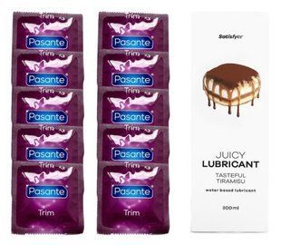 Комплект Pasante TRIM 10шт. + Лубрикант Satisfyer Juicy Lubricant Tasteful Tiramisu 300 мл SOS11707 фото