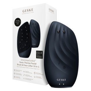Очищувальна щітка для обличчя GESKE Sonic Thermo Facial Brush&Face-Lifter 8в1 black HB0091 фото