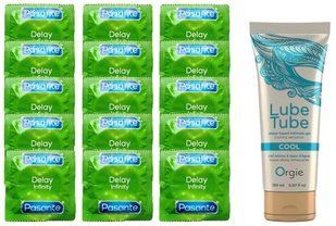 Комплект: Pasante Delay 15 шт + Лубрикант LUBE TUBE COOL 150 мл ORGIE SOS11062 фото