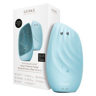 Очищувальна щітка для обличчя GESKE Sonic Thermo Facial Brush&Face-Lifter 8в1 turquoise HB0092 фото