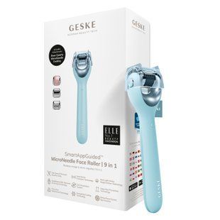 Електронний ролер для обличчя з мікроголками GESKE MicroNeedle Face Roller 9в1 turquoise HB0191 фото