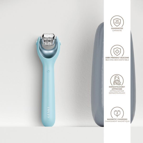 Электронный роллер для лица с микроиглами GESKE MicroNeedle Face Roller 9в1 turquoise HB0191 фото