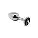 Металева анальна пробка з кристалом Alive Mini Metal Butt Plug Black S SO6011 фото 1